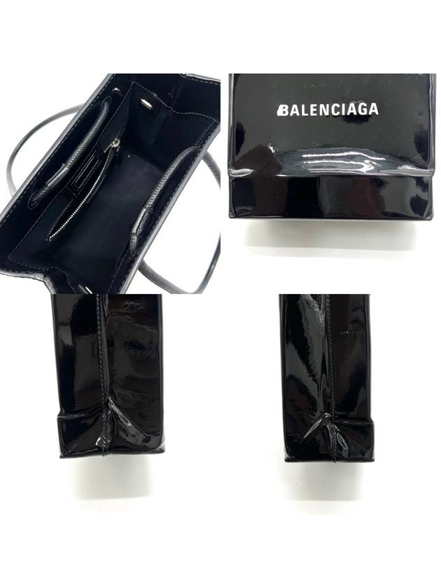 Luxury Balenciaga Square patent tote bag XXS 572411