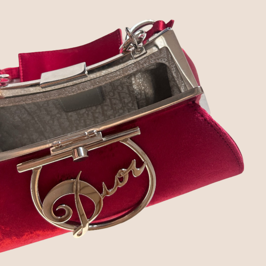 CHRISTIAN DIOR 2000s RED VELVET DIVA BAG