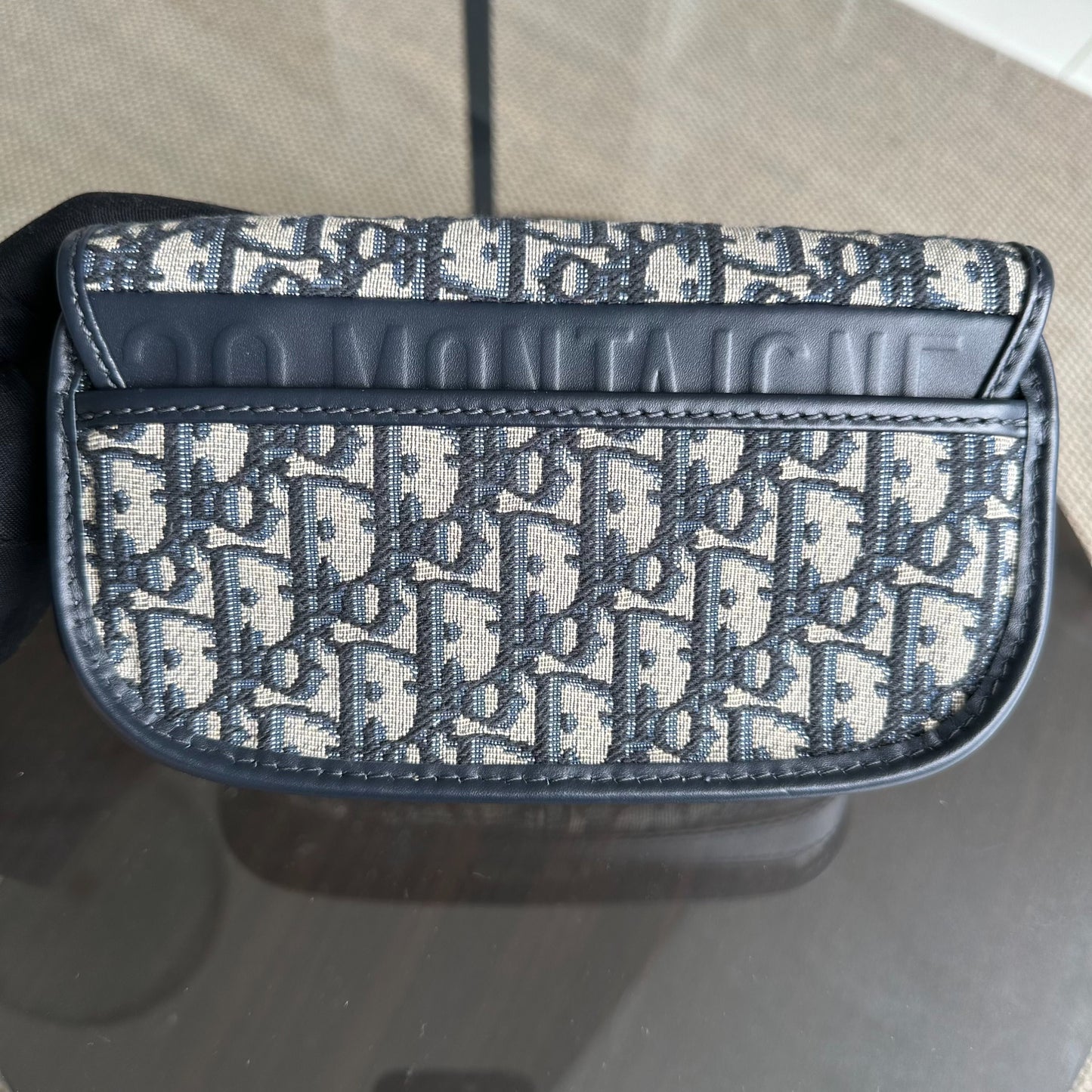 Dior Bobby East West - 21CM Oblique Monogram Canavas Blue GHW