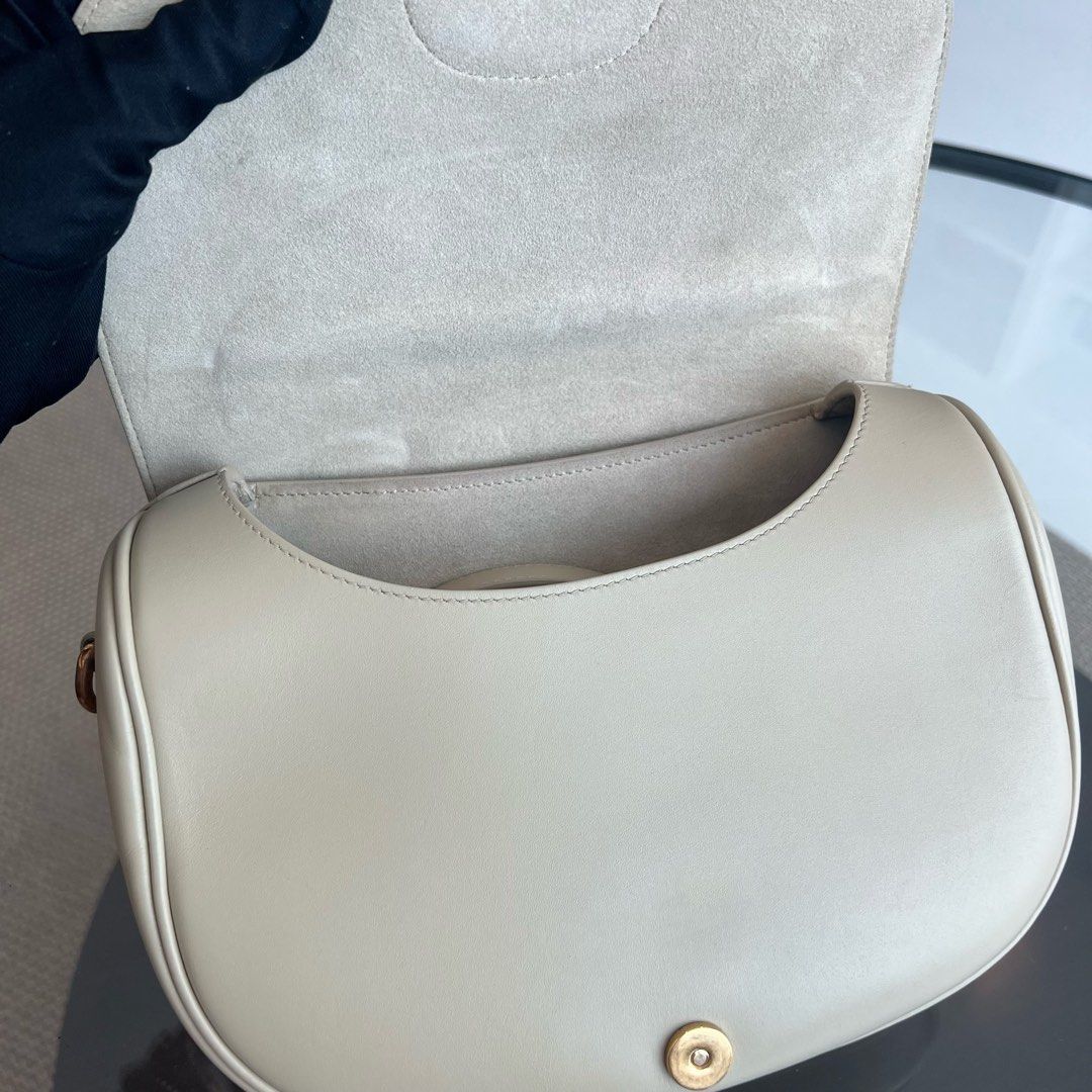 Bobby Medium Beige Flap Smooth Calfskin Leather Bag
