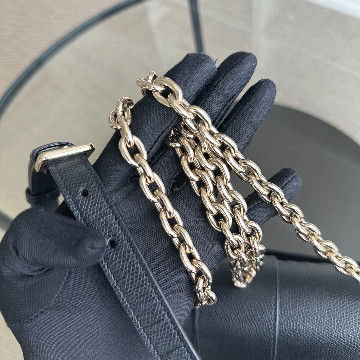 East West Montaigne 30 Grained Calfskin Black LGHW