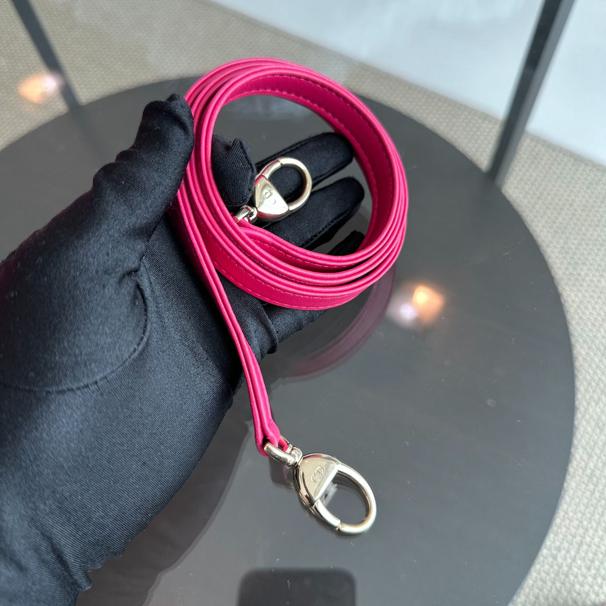 Lady Medium Cannage Lambskin Hot Pink GHW