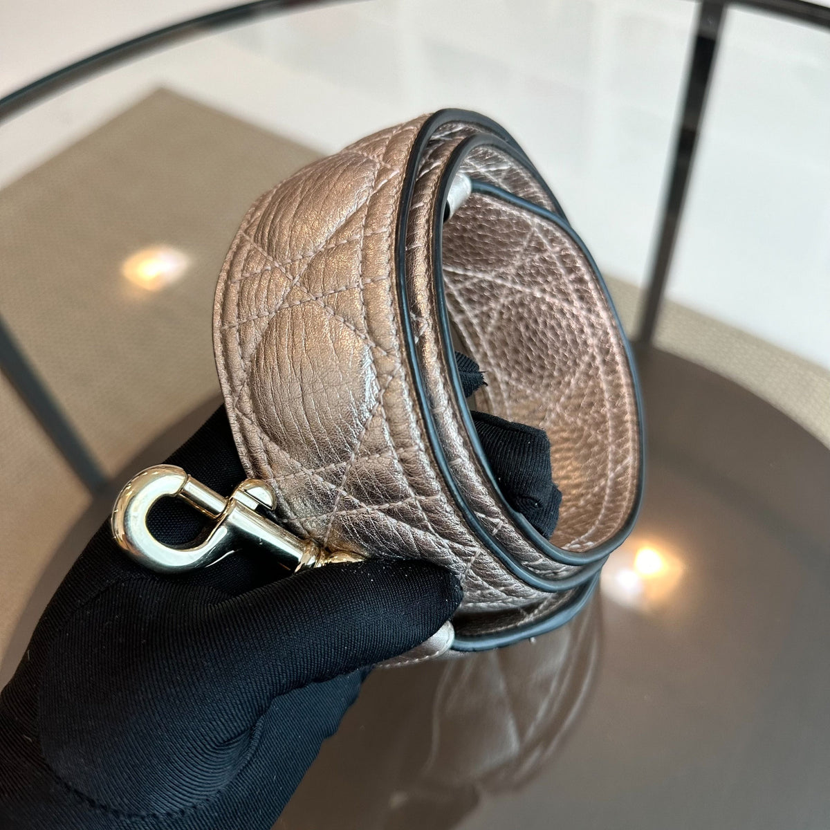Lady Mini Metallic Calfskin Rose Gold GHW
