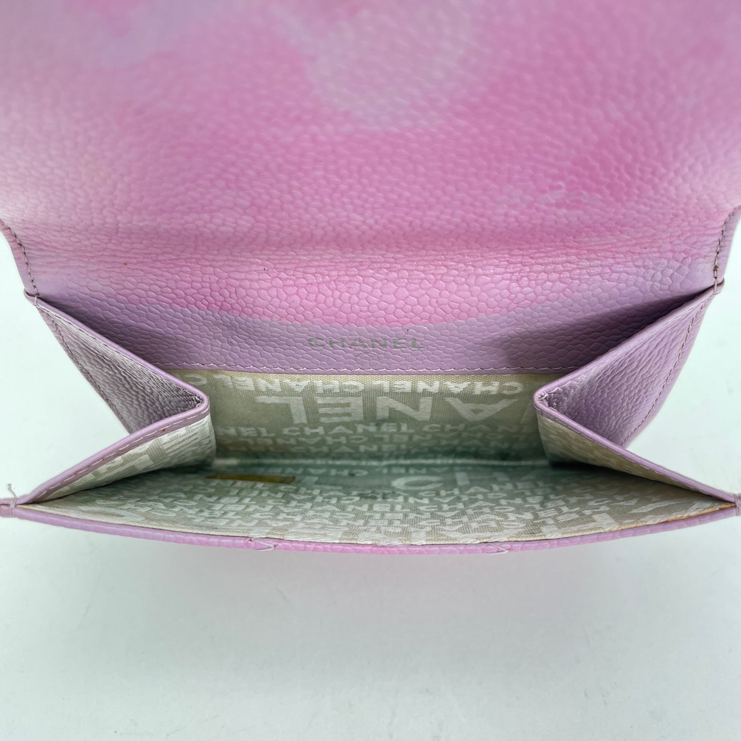 Classic Flap Pink Wallet in Caviar Leather, Silver hardware