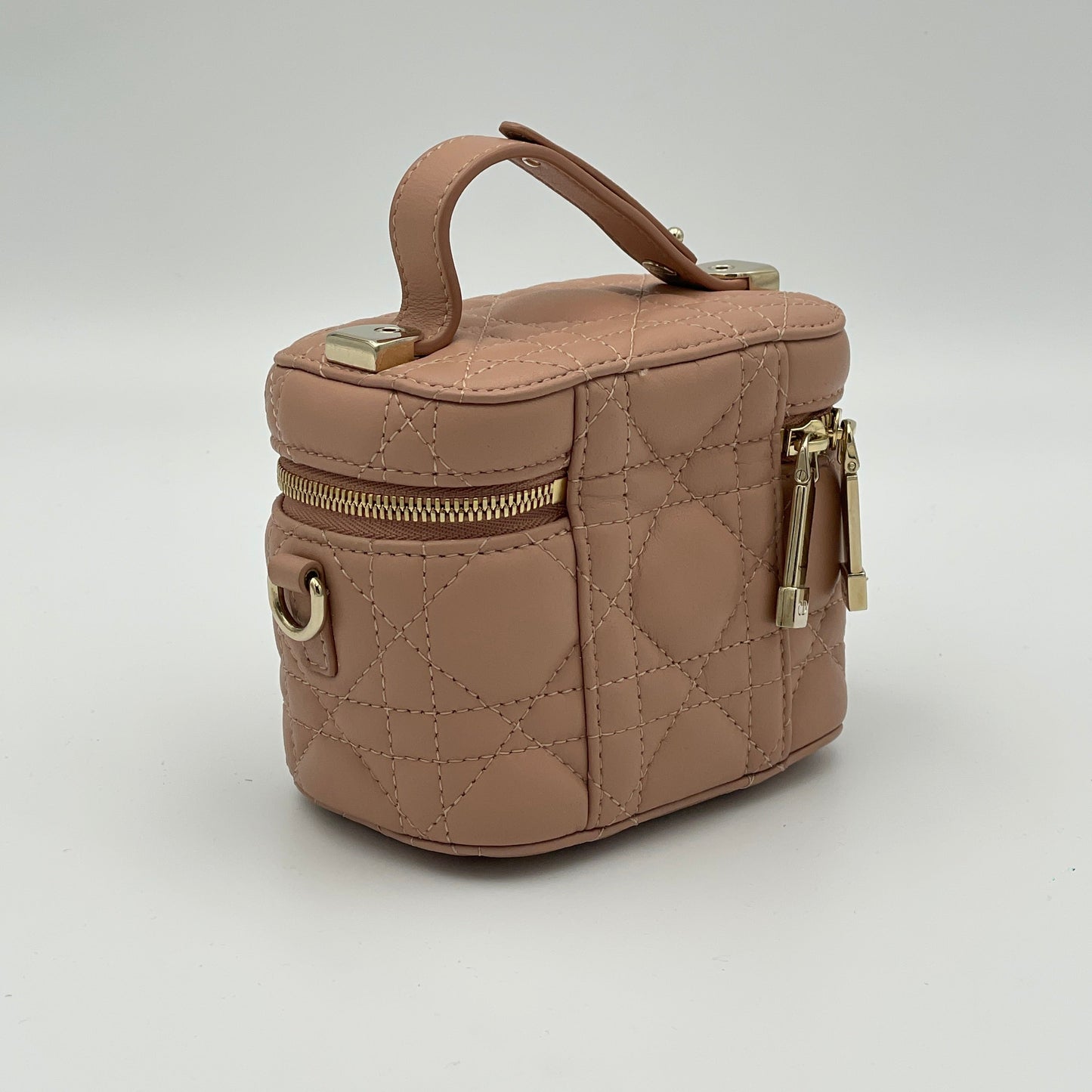 Lady Dior Micro Pink Vanity Bag in Lambskin, Light Gold hardware