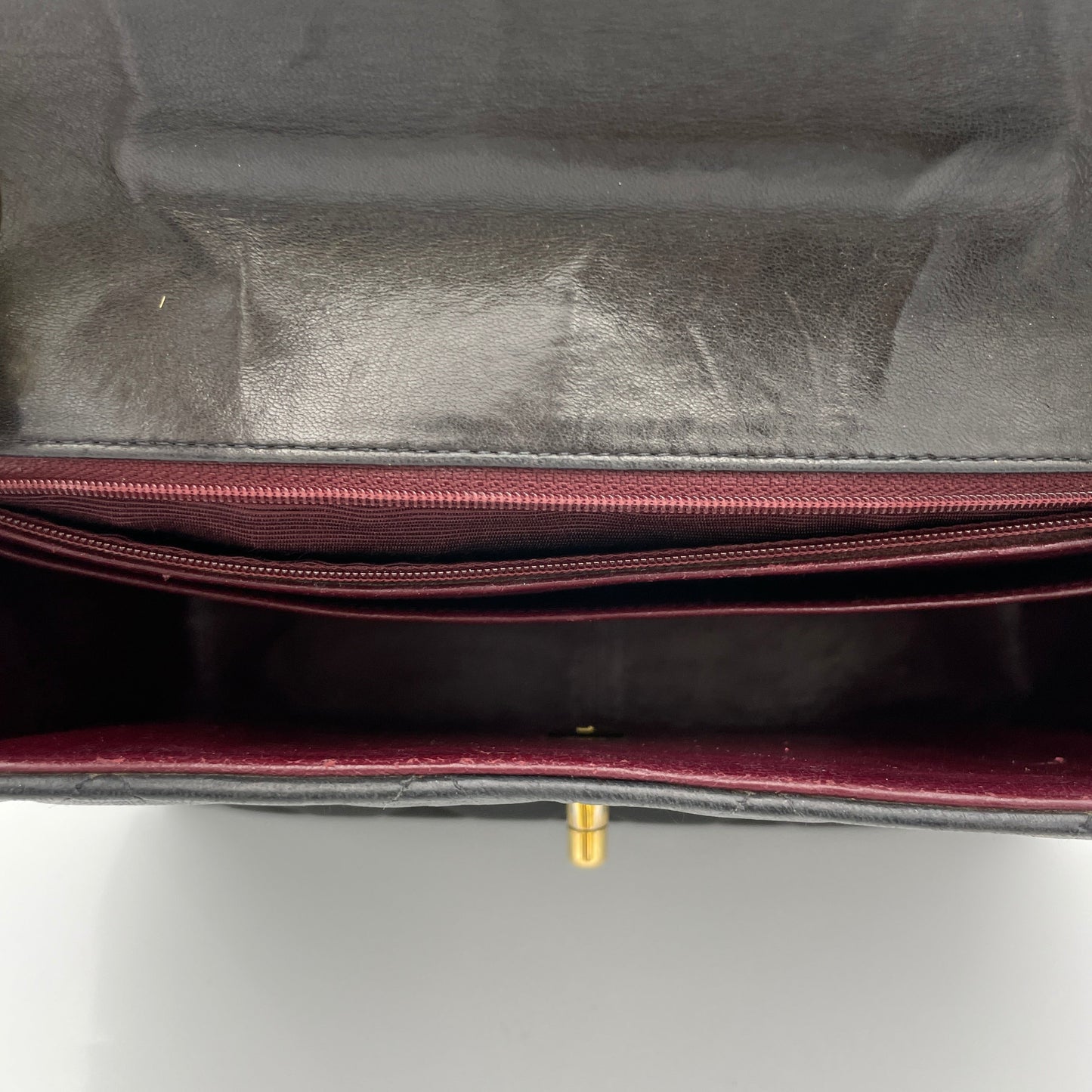 Vintage Quilted Flap Black Shoulder Bag in Lambskin, Gold hardware