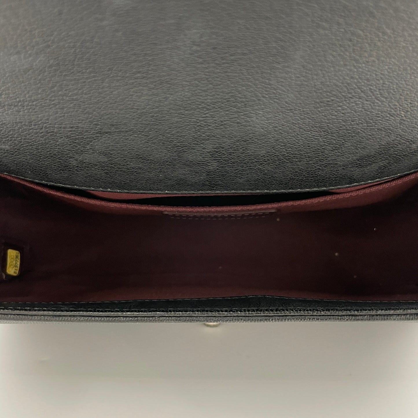 Boy Old Medium Black Shoulder Bag in Goat Leather, Ruthenium hardware