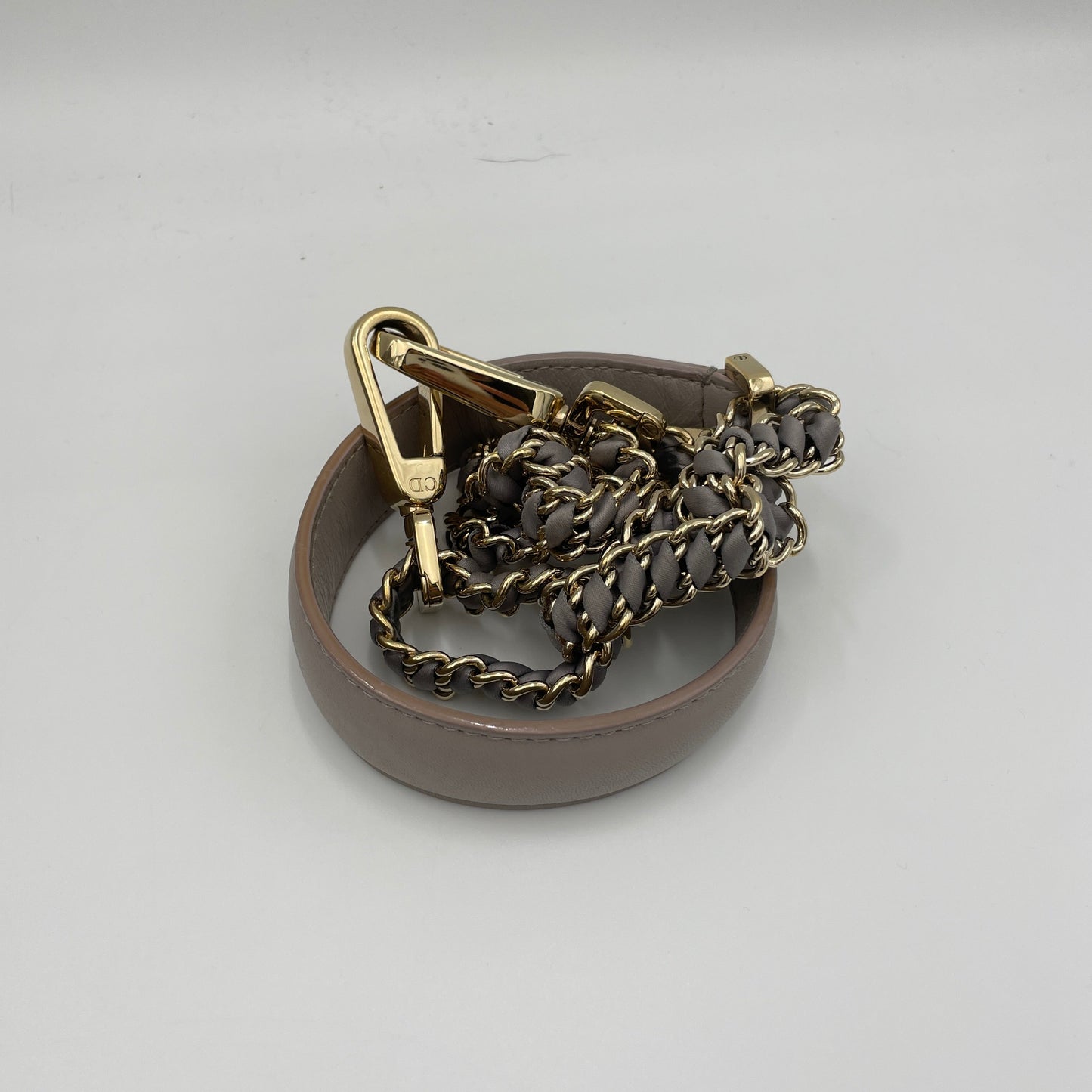 Gaufre Cannage Grey Tote Bag in Lambskin, Light Gold hardware