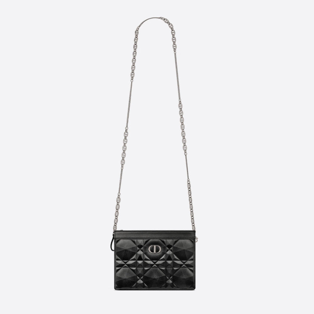DIOR CARO ZIPPED POUCH WITH CHAIN