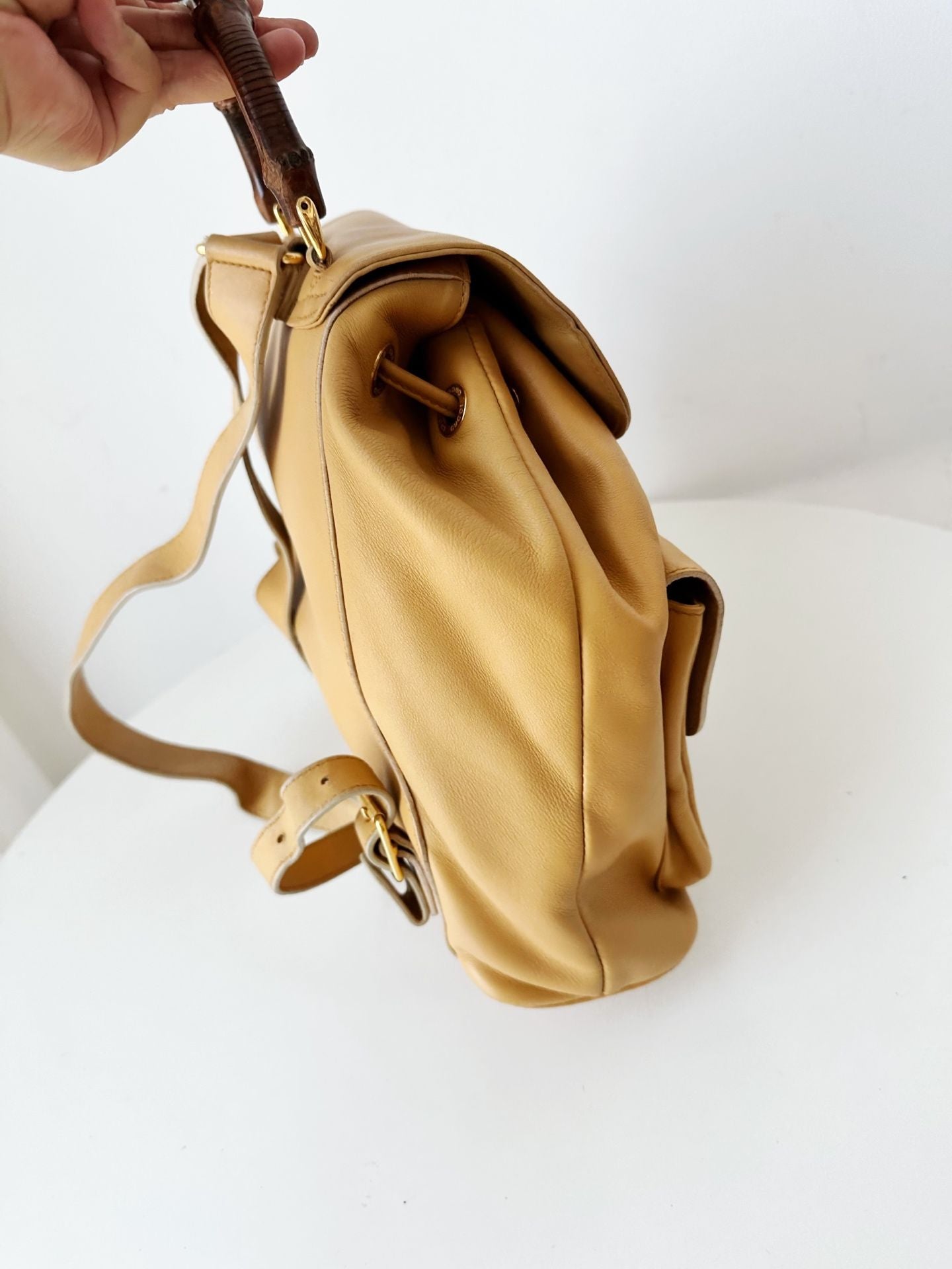 Gucci bamboo backpack yellow *cm
