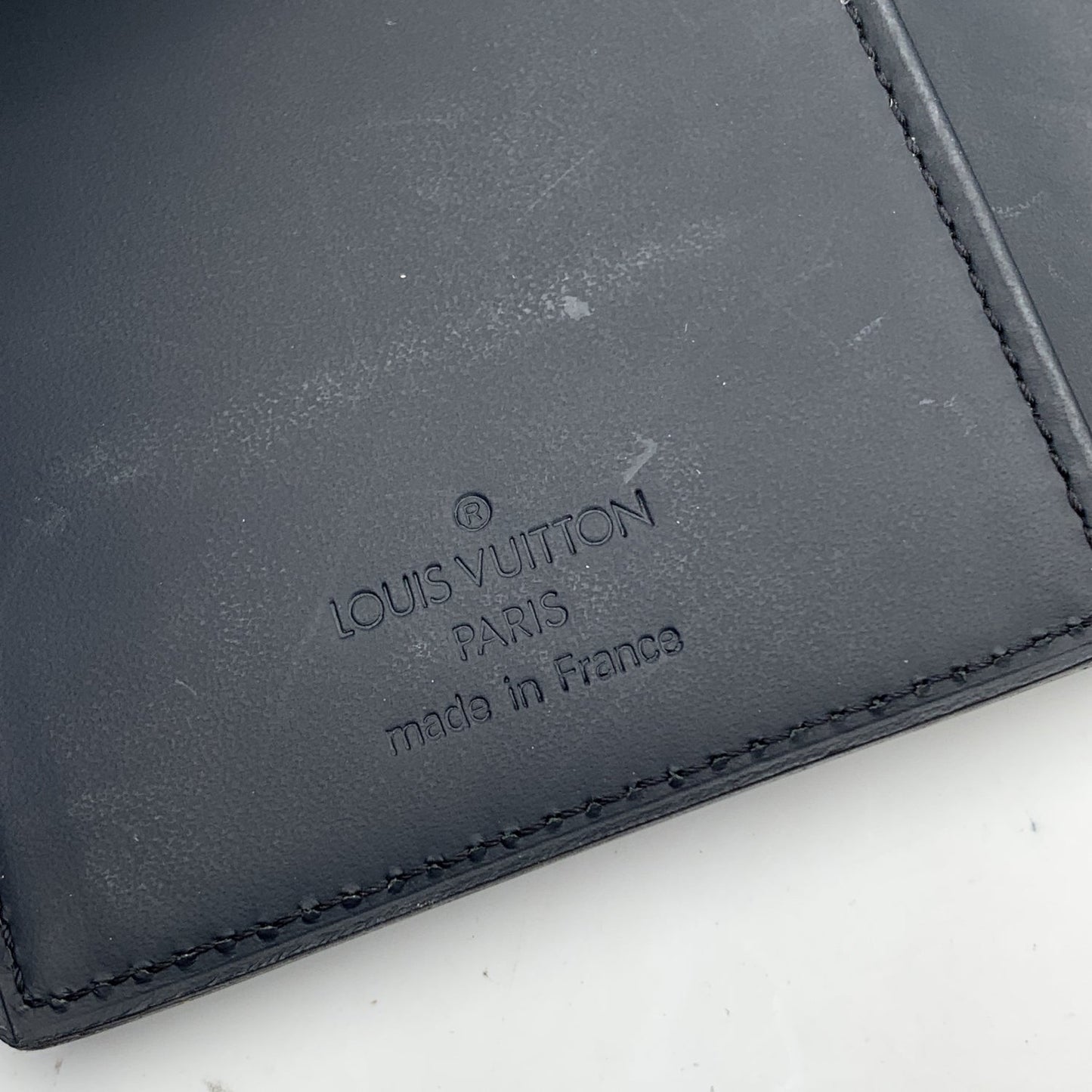 LOUIS VUITTON Black Damier Infini Leather Vertical Bifold Long Wallet
