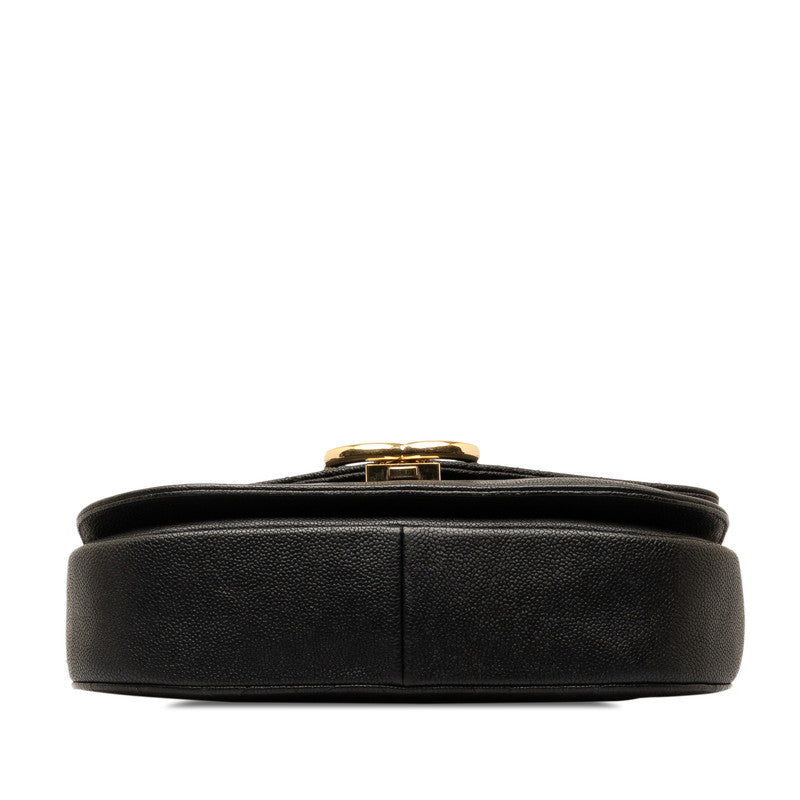 Chanel Matras Chain Coco Mark Shoulder Bag A93659 Black Blue Matt Caviar S CHANEL