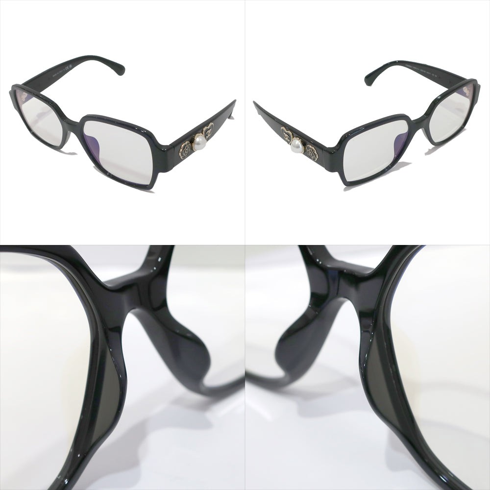 CHANEL Sun Sunglasses Blue Light Cut Icewear 3438-S-A c.622/SB Black Black G Gold Women Glasses Box