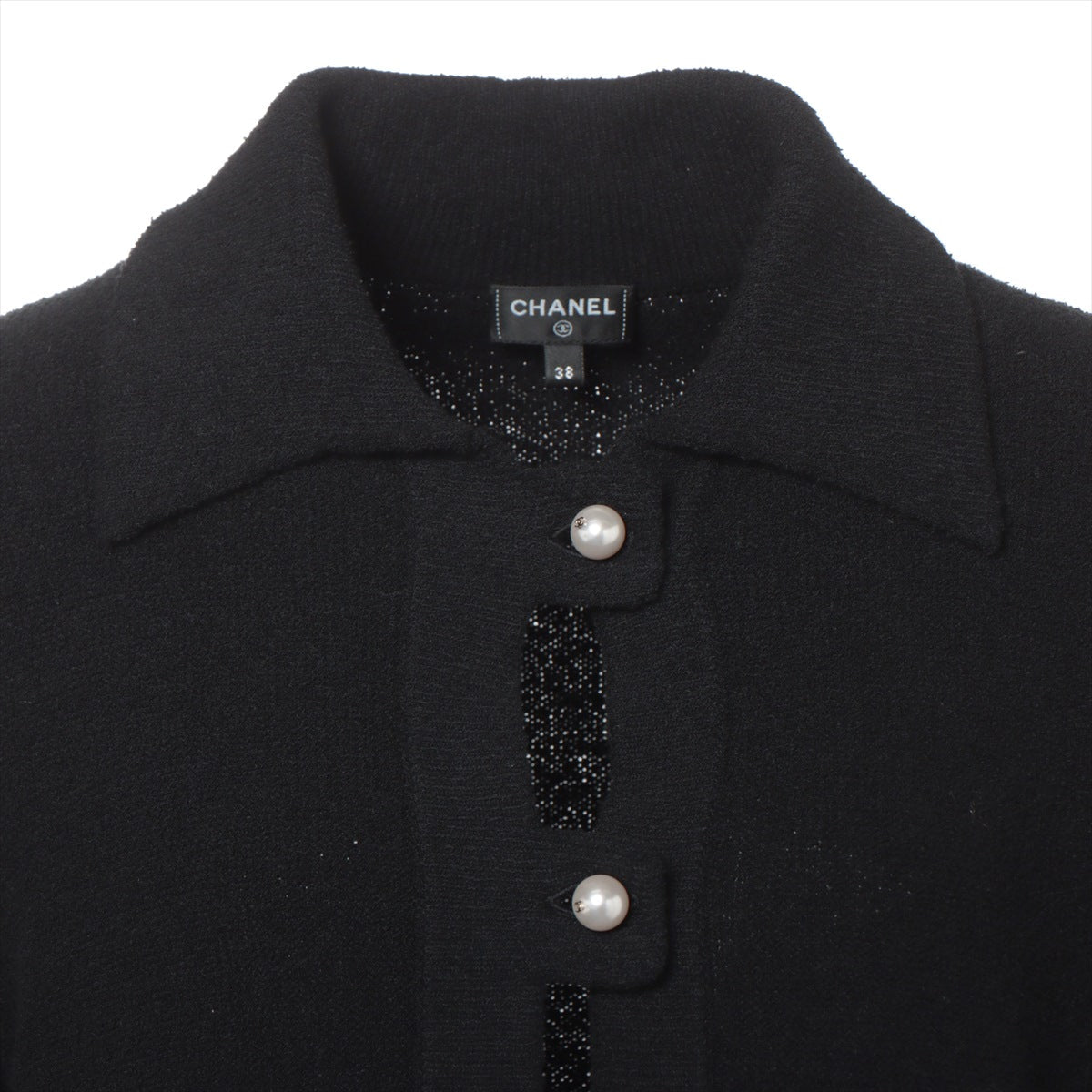 Chanel Coco Cotton x Nylon One Earrings 38 Black P74602K10722