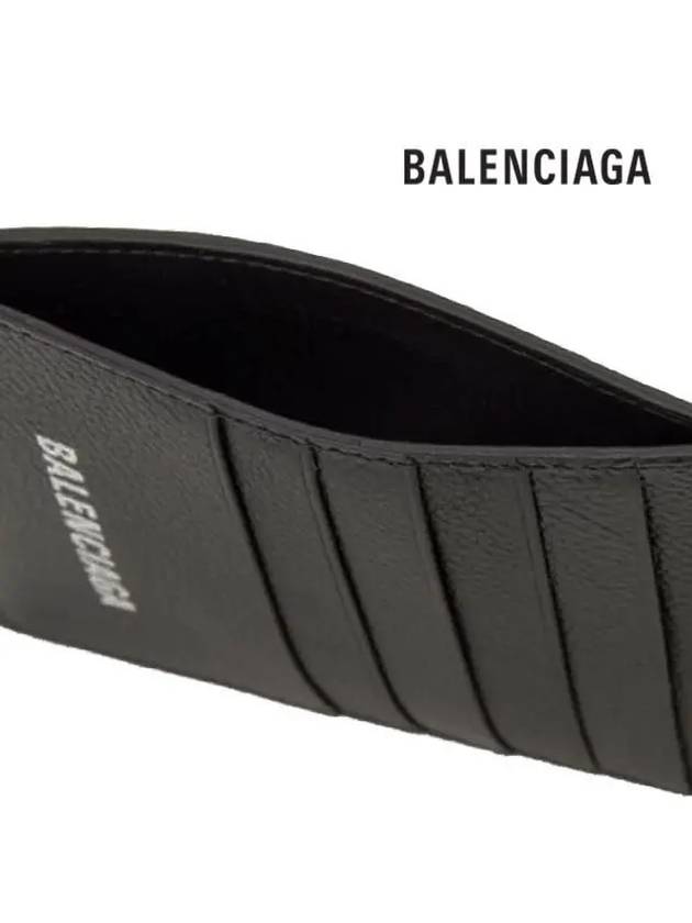Luxury Balenciaga Logo Vertical Card Wallet Black