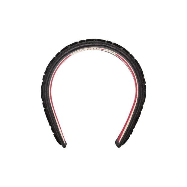 DIOR Cannage Headband in Black Velvet