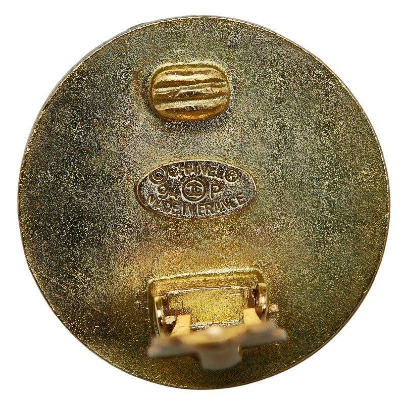 Chanel Coco Round Earring Gold Black Chanel