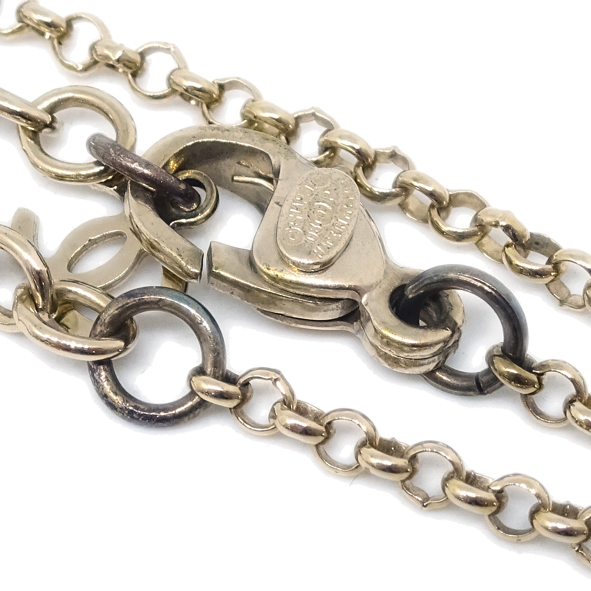 Chanel Gold Chain Pendant Necklace Rhinestone 08P