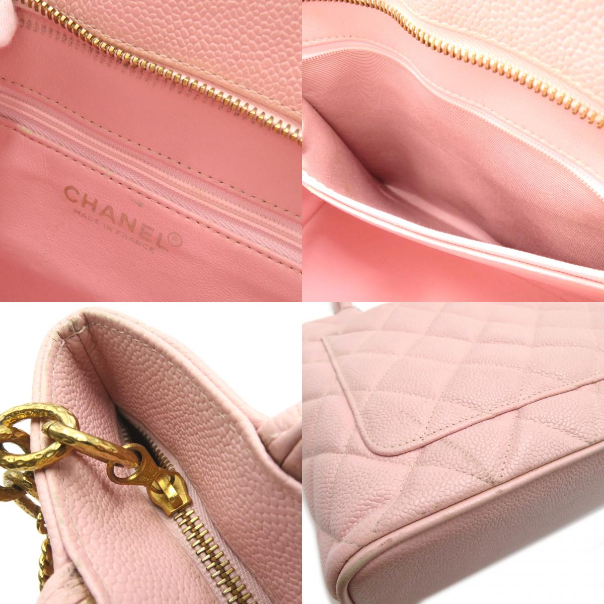 Chanel Redemption Tote Handbag Bag Caviar S (Green ) Pink