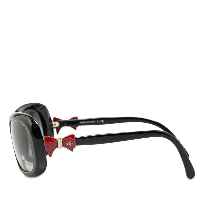 Chanel Coco Ribbon Motif Sun Sunglasses 5170-A c.1231/8G Black Red CHANEL