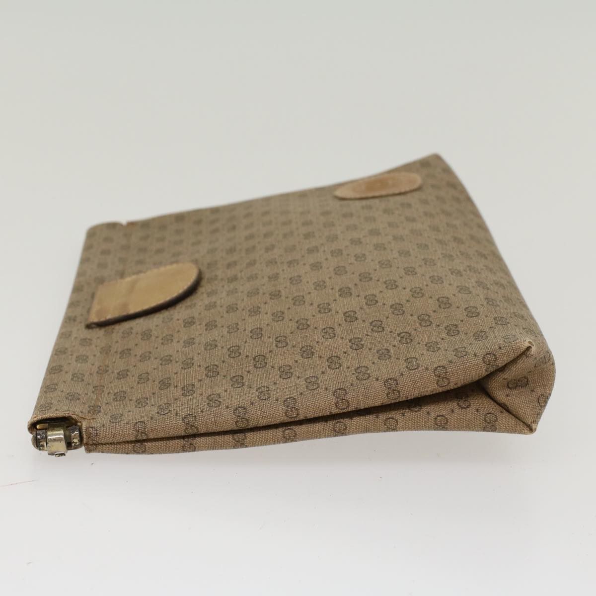 GUCCI Micro GG Canvas Clutch Bag PVC Leather Beige 67-039-5229 ep1090