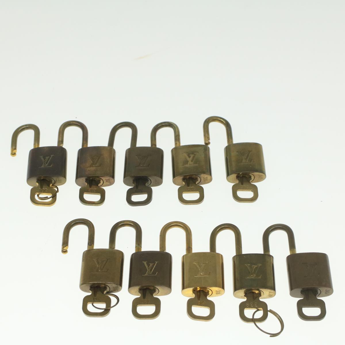 LOUIS VUITTON Padlock 10set Gold Tone LV Auth ep1997