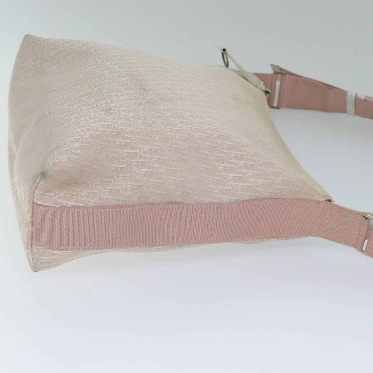 CHRISTIAN DIOR Trotter Canvas Shoulder Bag Pink Auth ep4417