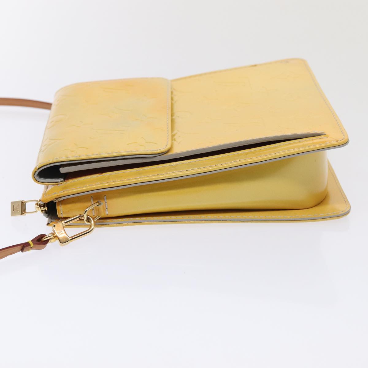 LOUIS VUITTON Monogram Vernis Motto Accessory Pouch Gris M91030 LV Auth ep5339