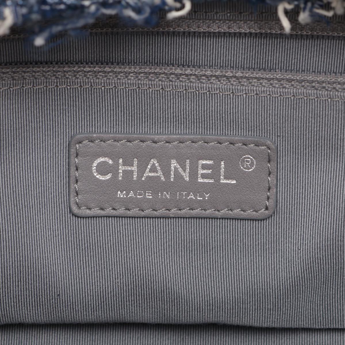 Chanel Porte Bello Patent Leather 2WAY Handbag Chain Shoulder Navy Silver 13th
