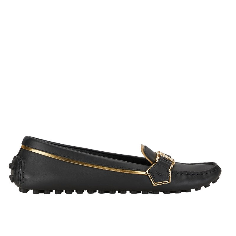 Louis Vuitton Driving Shoes Black G Leather Louis Vuitton
