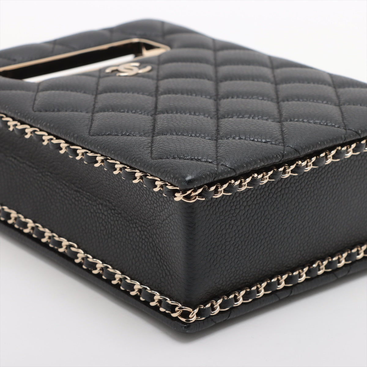Chanel Caviar S Chain Shoulder Bag Black G AS3314