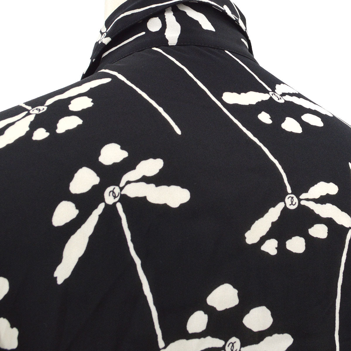 Chanel Fall 1994 CC floral-print silk shirt #40