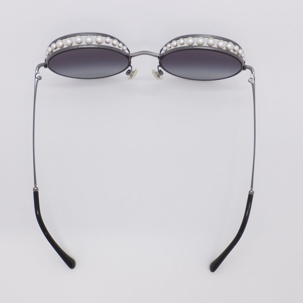 Chanel Sun Sunglasses Pearl Ivory 4234 Size 53 20 140 Black Metal Coco Glasses Small Glasses Other