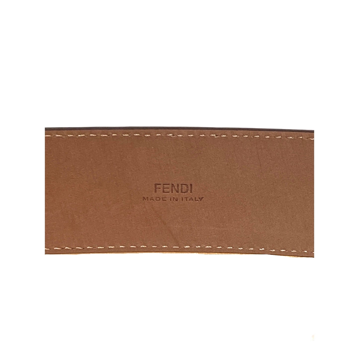 Fendi FF Logo Ebano Brown Pebbled Leather Belt 105 7C0403