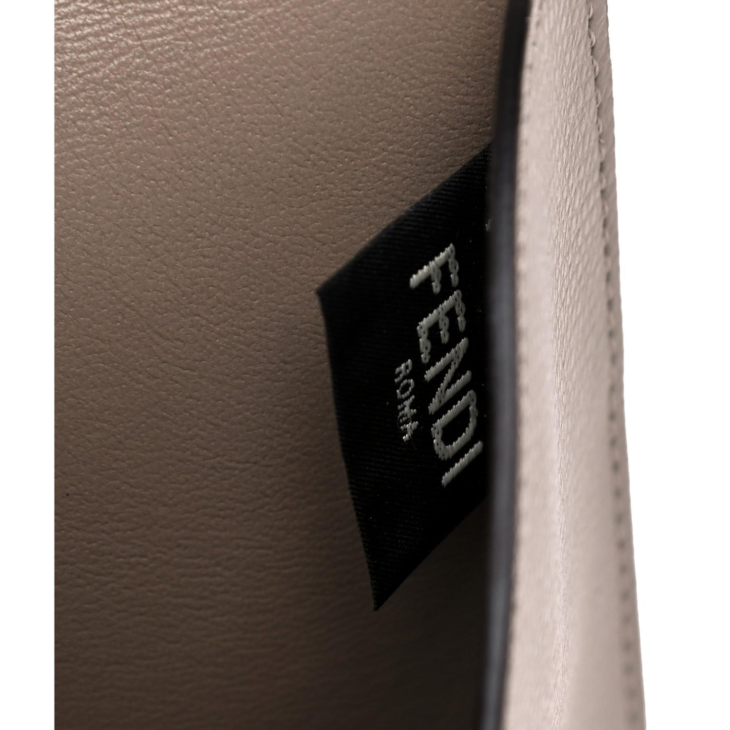 Fendi F is Fendi Gray Pebbled Leather Flat Pouch Clutch Bag