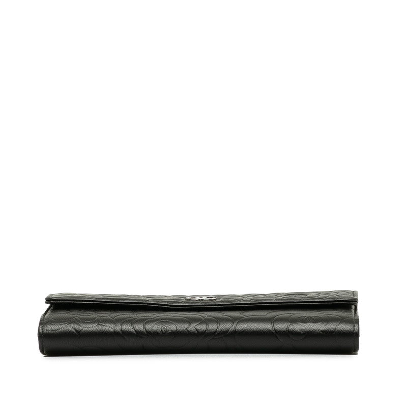 CHANEL CAMERIA COCOMARK Long Wallet Black CHANEL