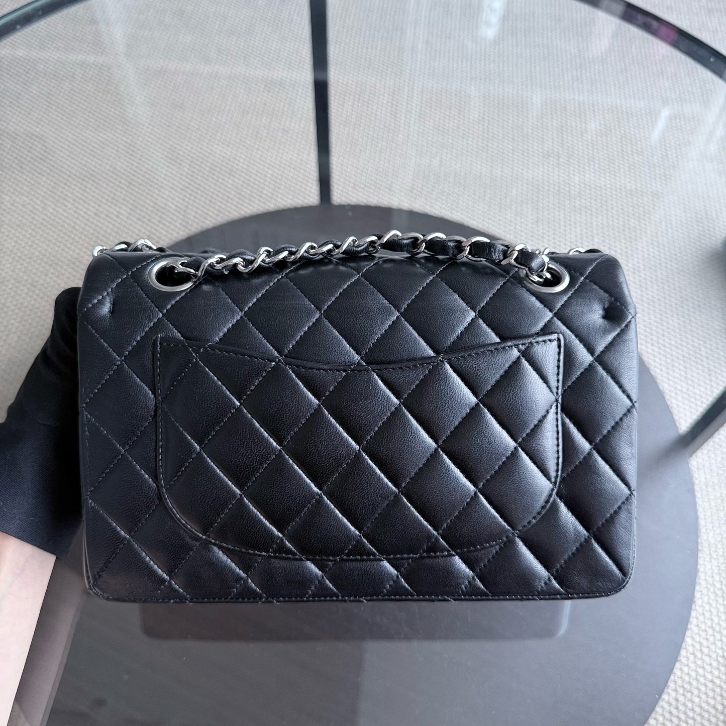 Chanel Classic Flap Small - 23CM Quilted Lambskin Black Silver Hardware Series 14