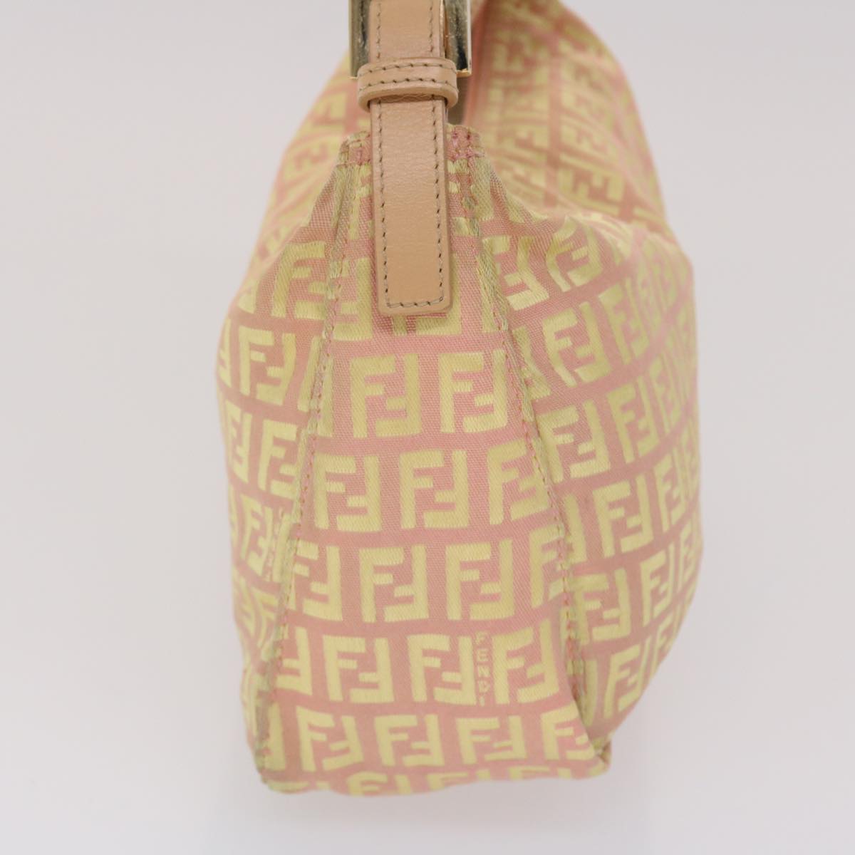 FENDI Zucchino Canvas Hand Bag Pink Gold fm2528