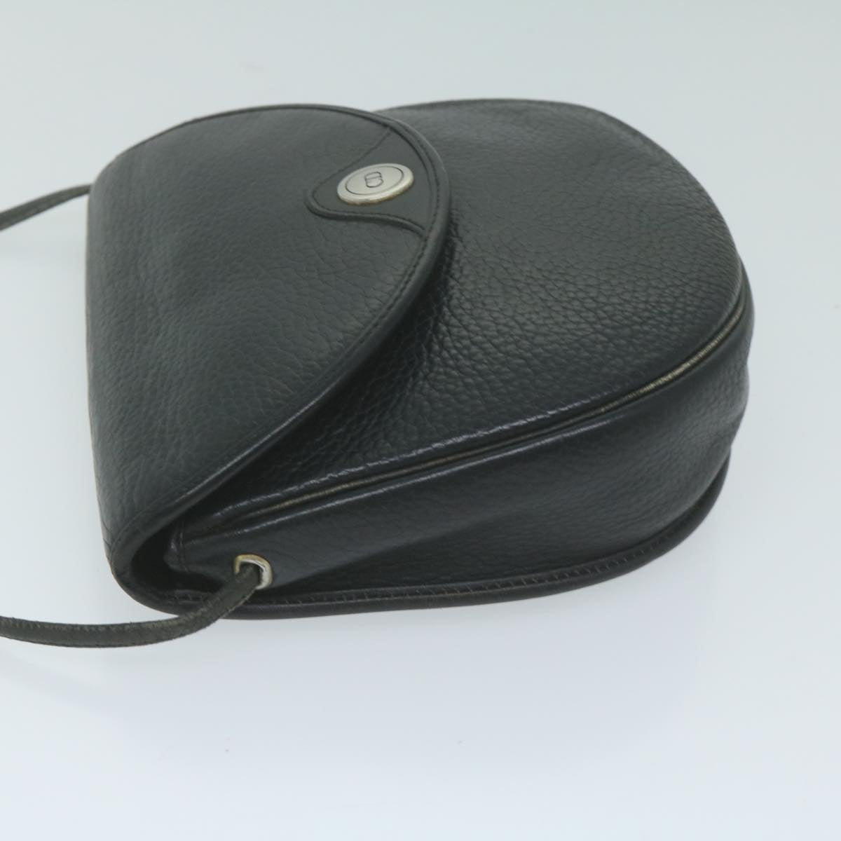 CHRISTIAN DIOR Shoulder Bag Leather Black Auth fm3173