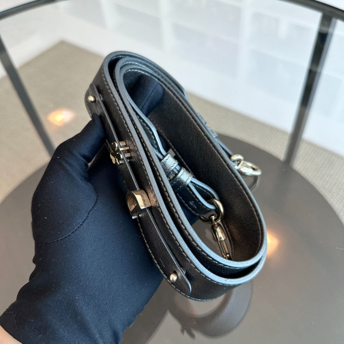 *Full Set, Receipt* Lady ABC Small Metallic Gunmetal Lambskin MyABC LGHW