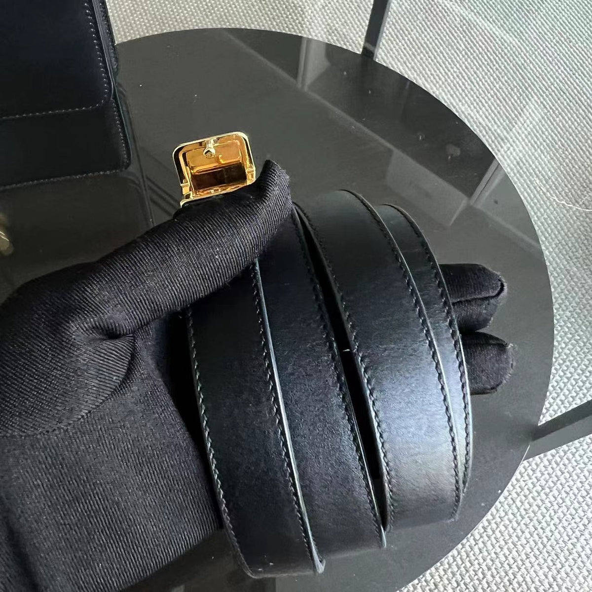 *Full Set Receipt* Montaigne 30 Smooth Calfskin Black Golden Hardware