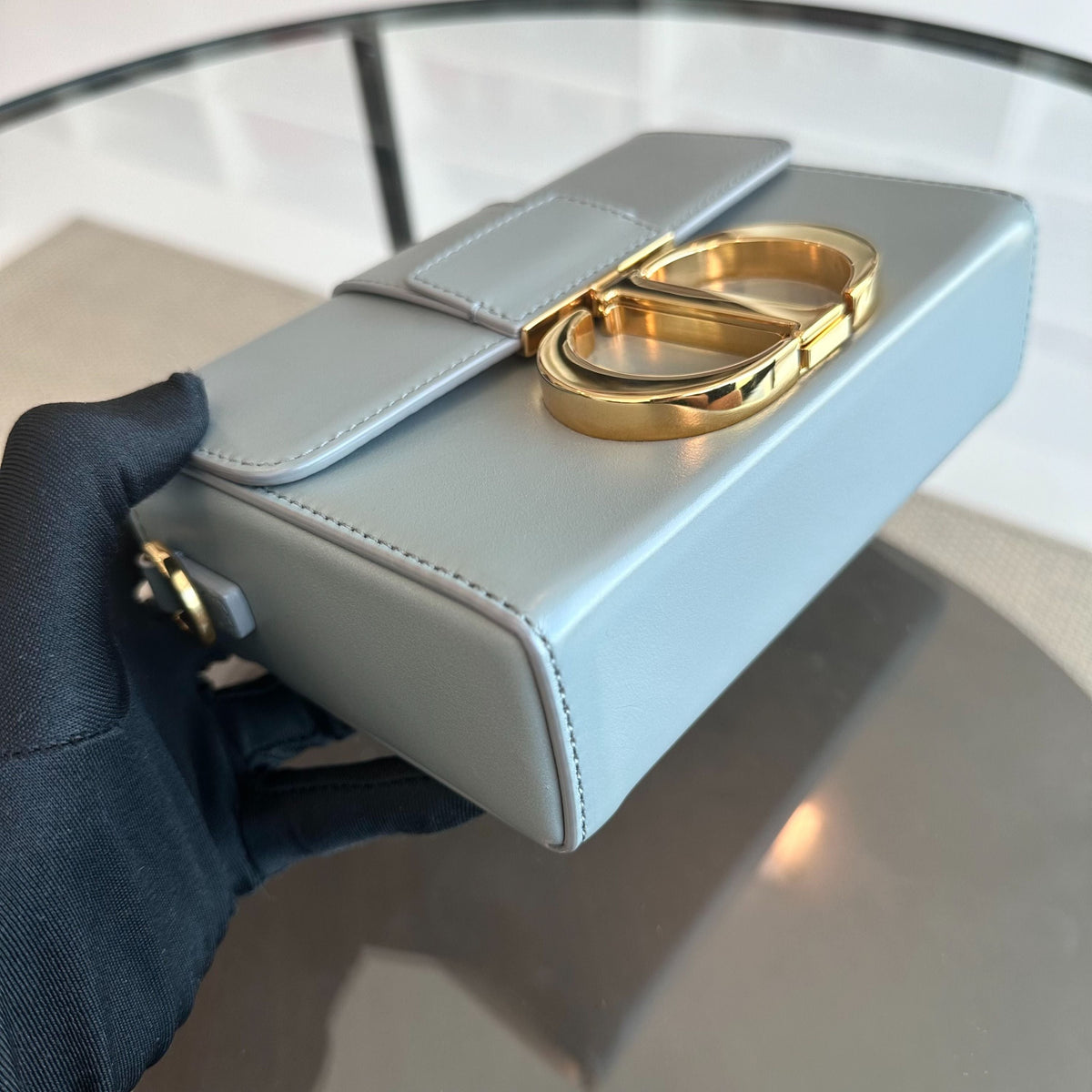 *Full Set Receipt* Montaigne Box Smooth Calfskin Light Blue GHW