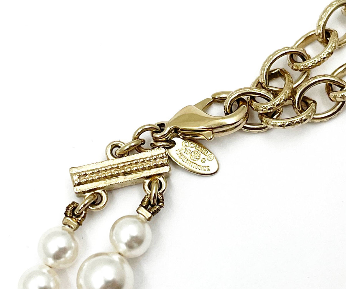Top Quality Chanel Gold Bee Seed Pearl Pendants 2 Strand Aquamarine Pearl Necklace