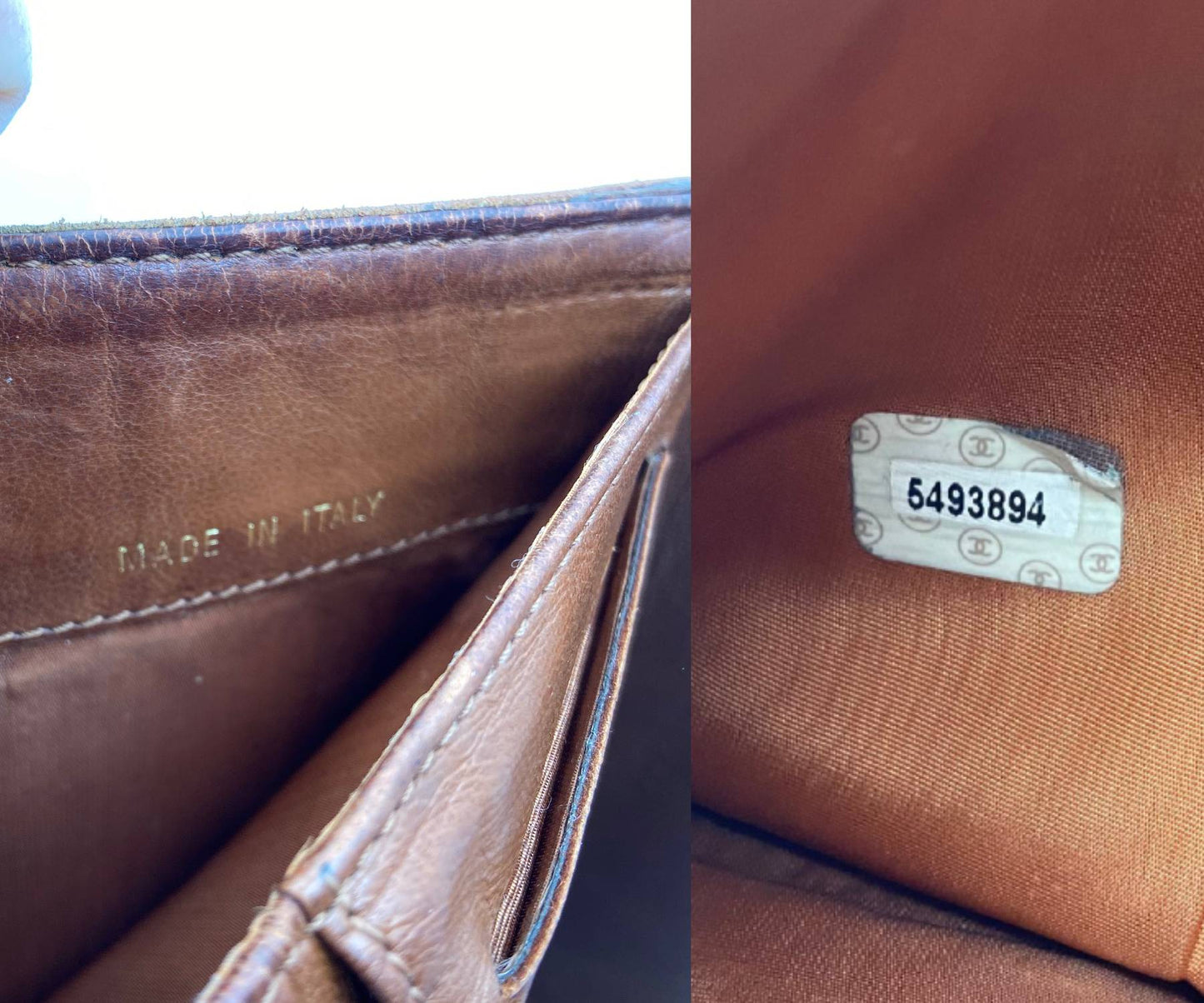 CHANEL Vintage Brown Caviar Tri-Fold Wallet