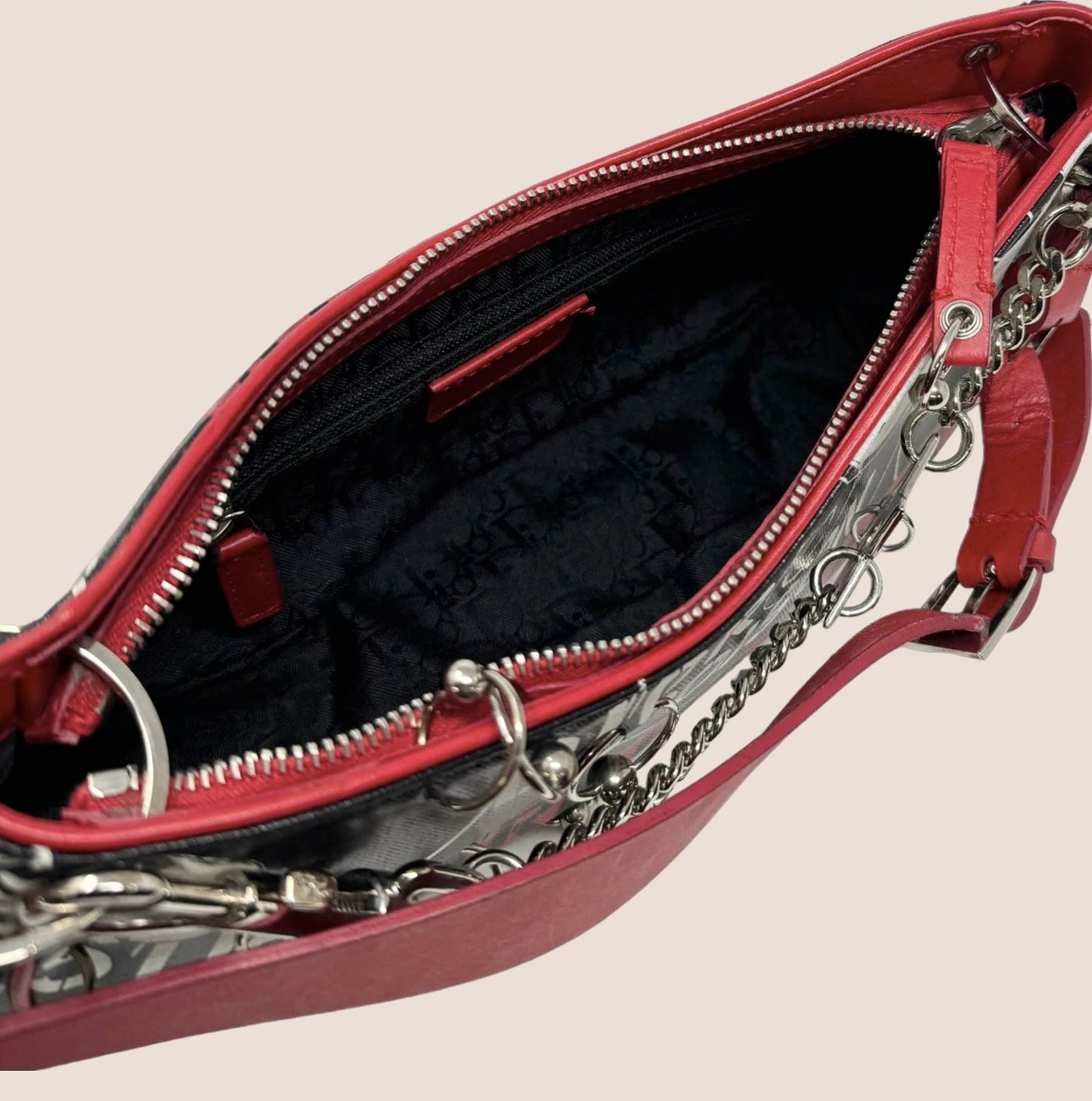 CHRISTIAN DIOR 2004 PIERCED HARDCORE SHOULDER BAG