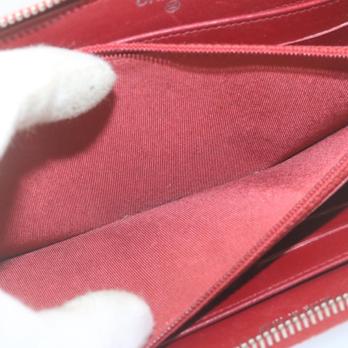 Top Quality Chanel Matelasse Wallet Lamb Skin Red CC Auth am2154gA