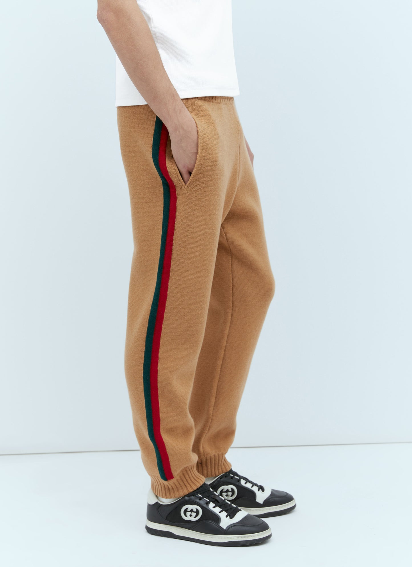 Gucci Men Web Wool-Knit Track Pants