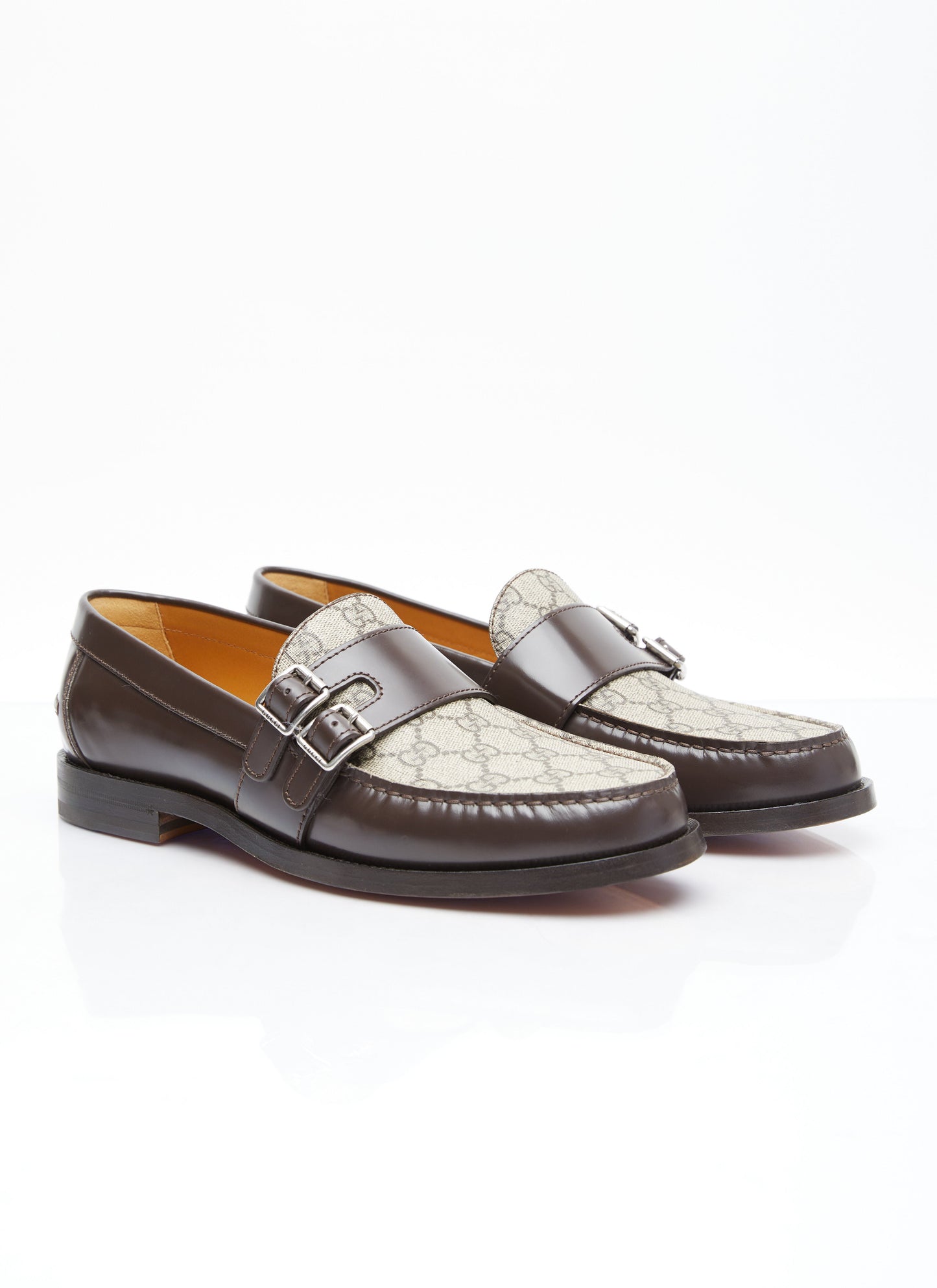 Gucci Men Gg Buckle Loafers