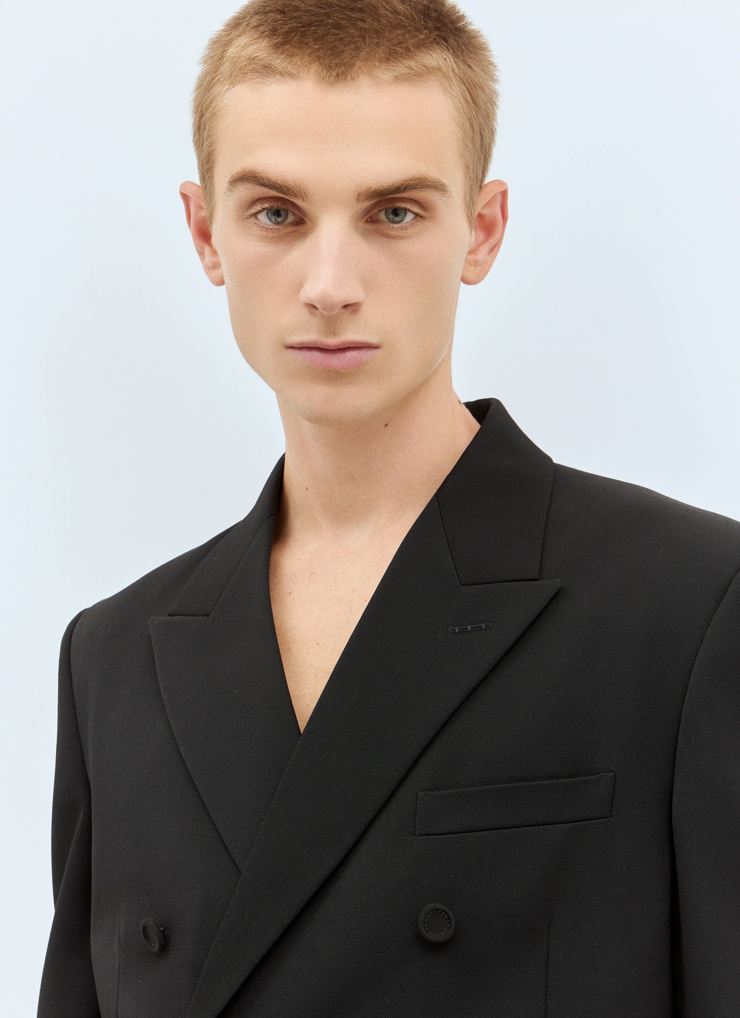 Gucci Men Double-Breasted Wool Blazer