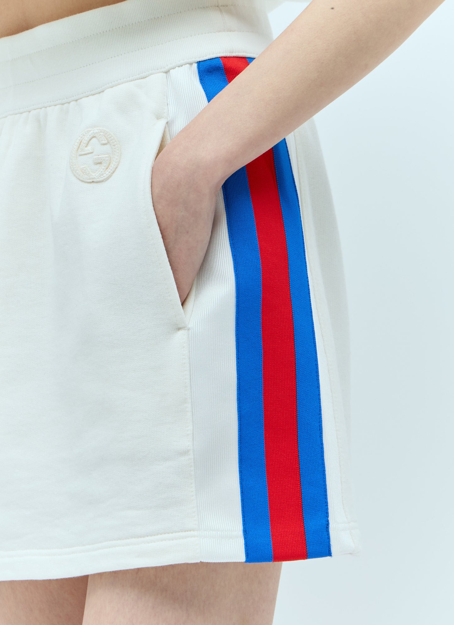 Gucci Women Jersey Mini Skirt With Web Stripe